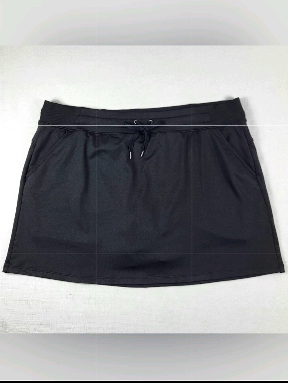 Tek Gear Black SKORT Womens Size XL On The Go Drawstring Pocket Skirt w/ Shorts